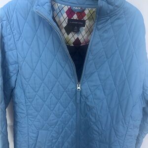 Lands' End Women's Sky Blue Quilted Puffer Jacket
